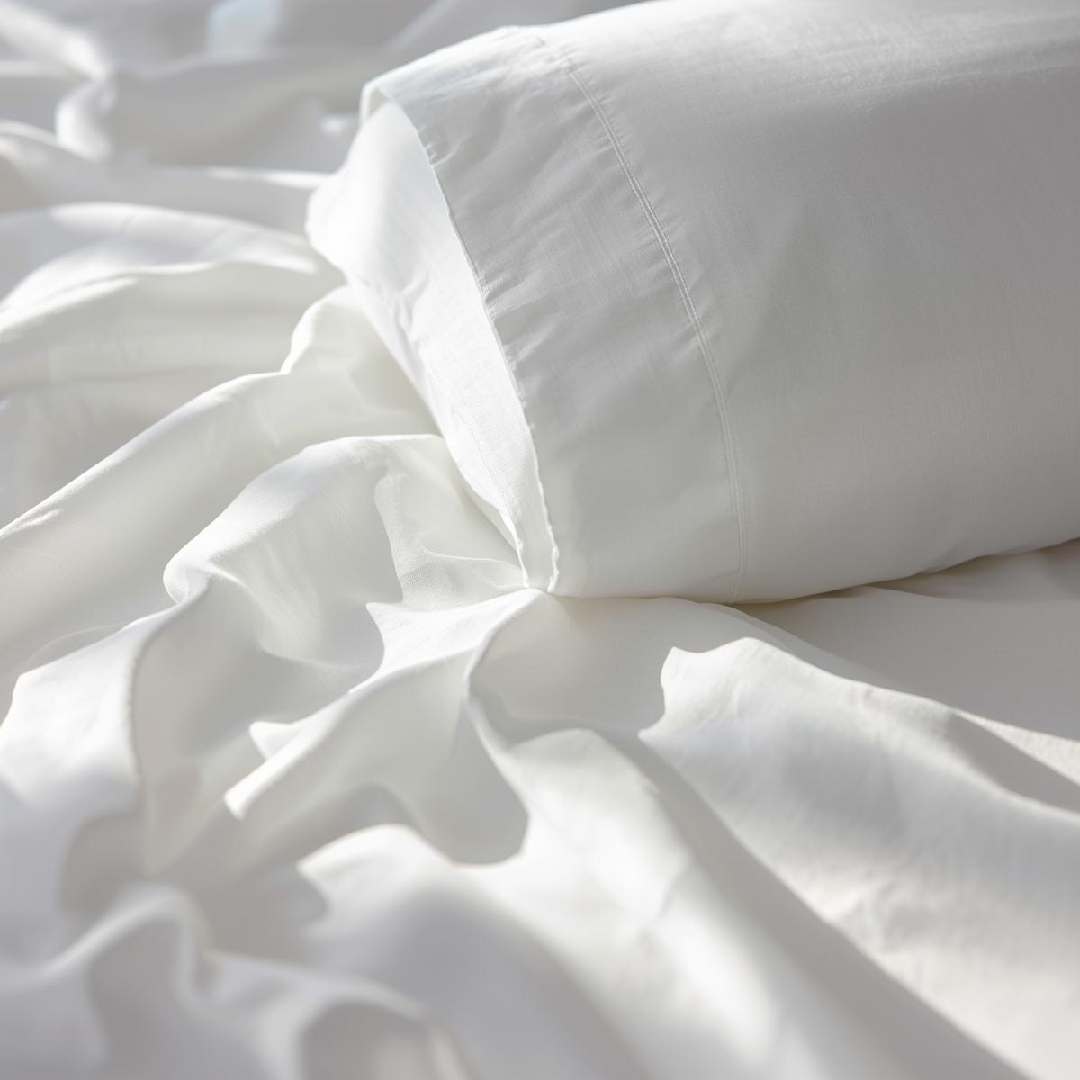 Białe prześcieradła hotelowe